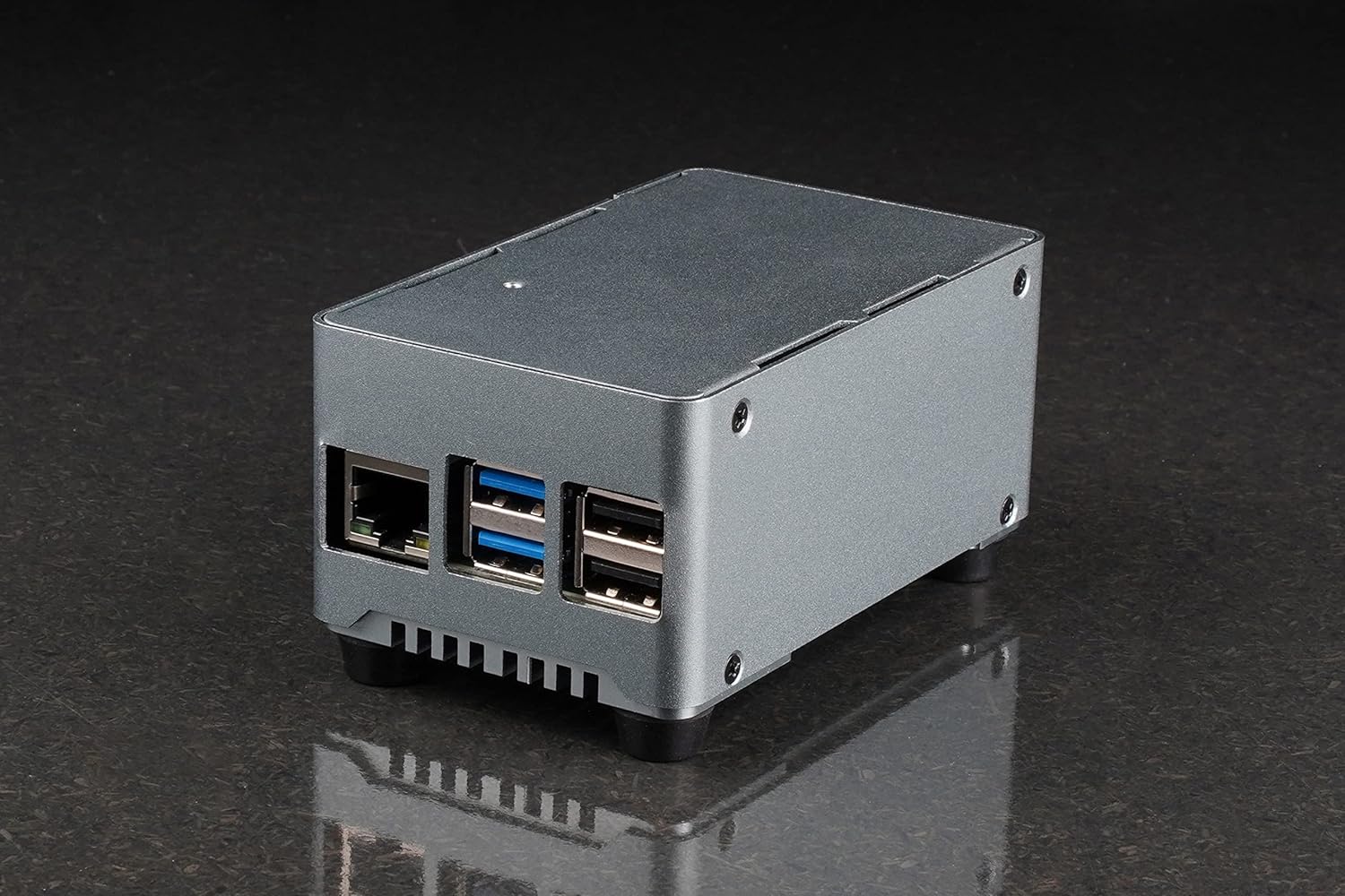 KKSB Rock 4 SE Case | Sandblasted Aluminium | Built-in Heatsink | Space for SSD or Hats