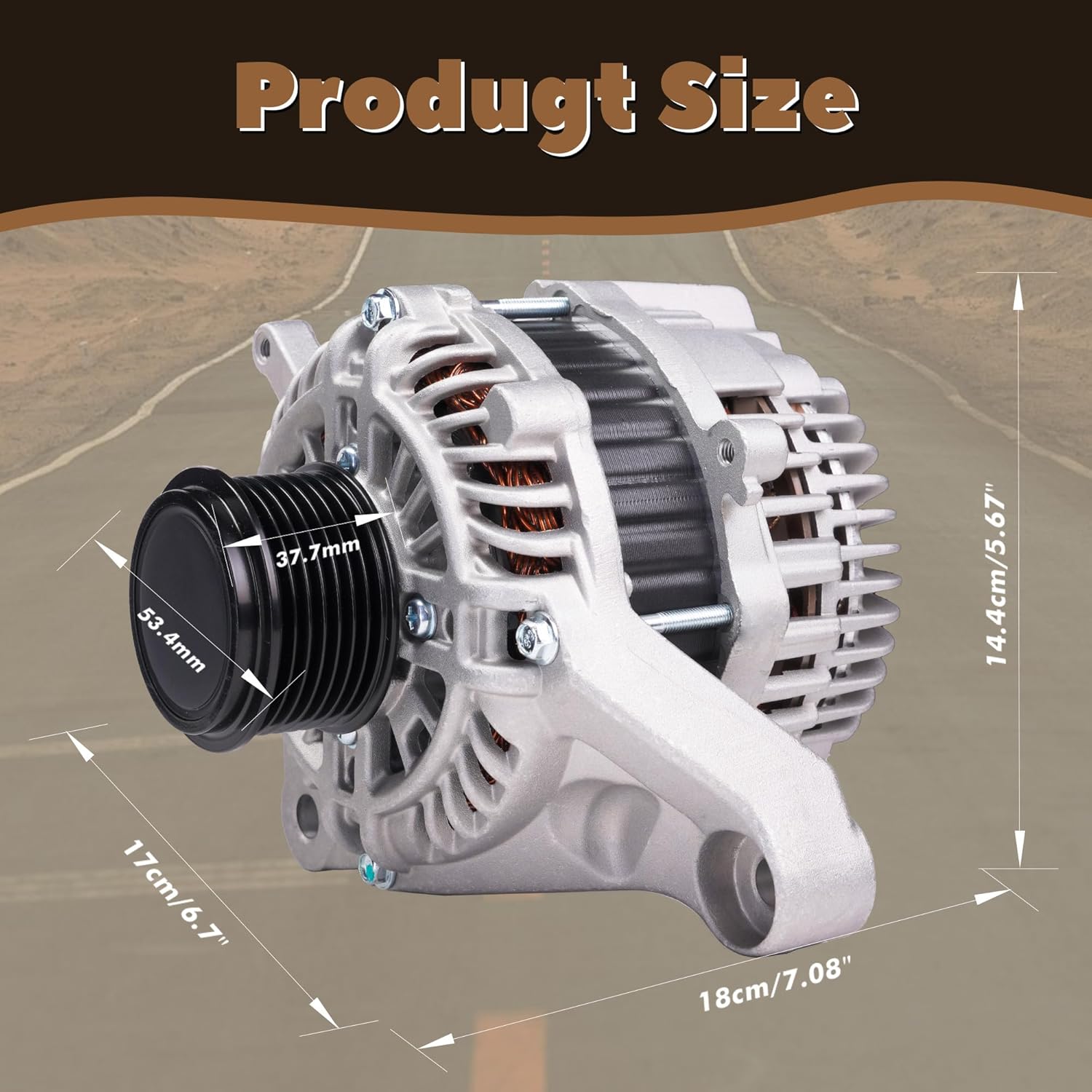 High Output Alternator 31100-5A2-A02 For/Honda Accord 2.4L L4 2013-2017 110A 12V CW 7-Groove Pulley 31100-5A2-A02