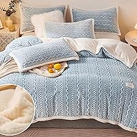 Vista 5 de Cozy Blanket Duvet Cover Blankets Double Sided Solid Color Adults Quilt Cover Winter Warm Thick Fleece Double Bed Bedspread Sofa Cover