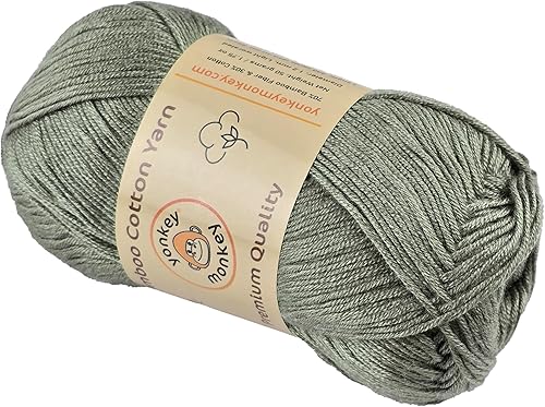 Miniatura 10 de Yonkey Monkey - Paquete de 10 hilos Yonkey Monkey de 17.76 onzas, 70% rayón derivado de bambú, 30% algodón, importado, rojo rubí 9007