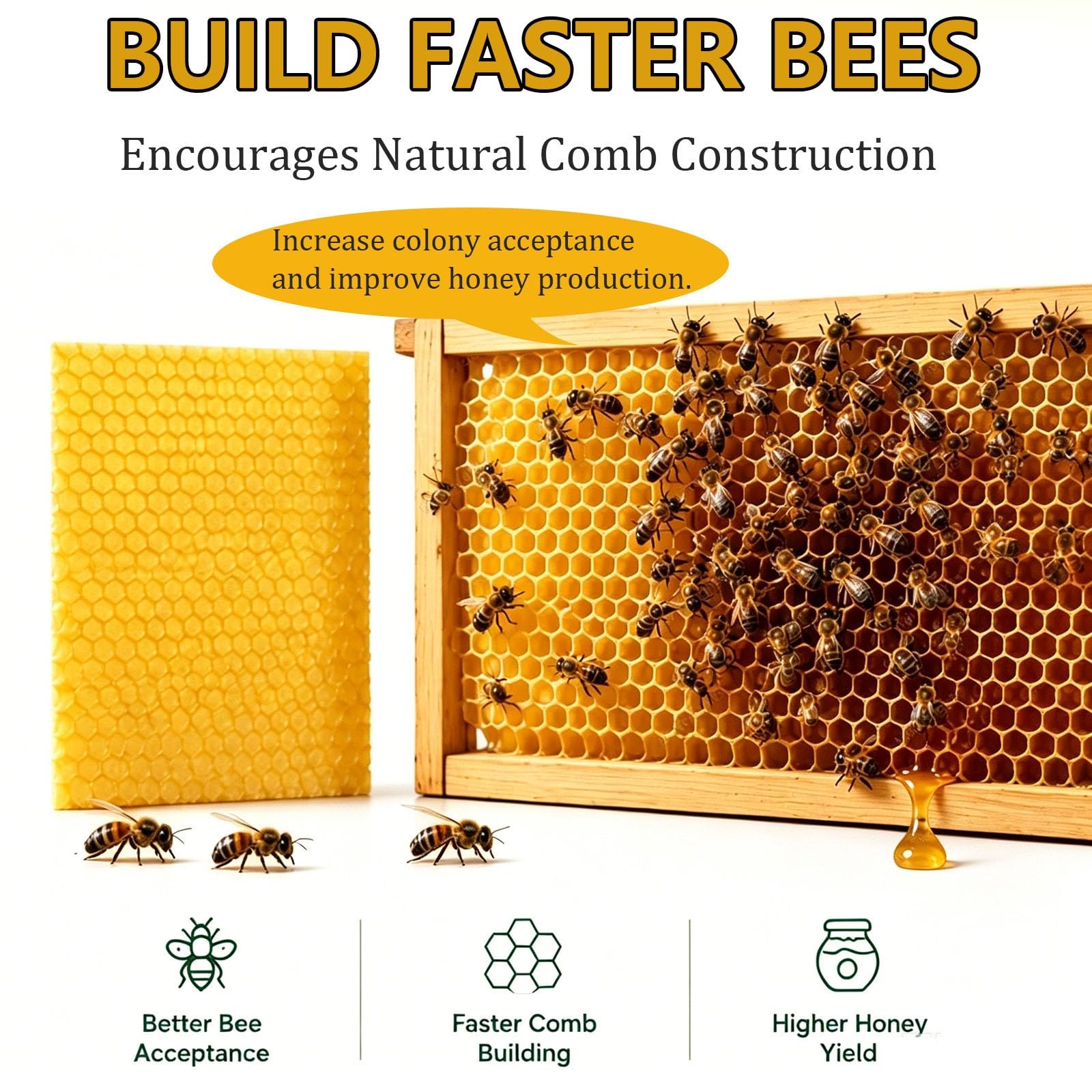 Molinillo manual de cera de abeja, herramienta de apicultura de aleación de aluminio para producción de chapa metálica con tamaños de celdas intercambiables (4,9 mm)