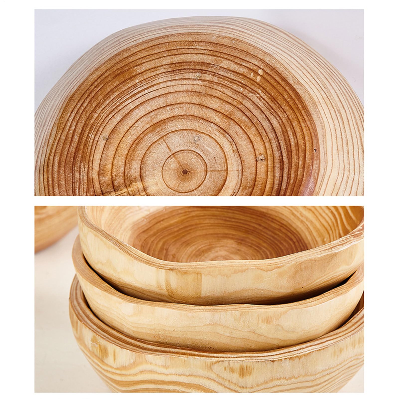 per frutta e verdura, vassoio da portata in legno, 30 cm, insalatiera in legno lucido di alta qualità con design rustico per cucina, tavolo, sala da pranzo, soggiorno, ufficio