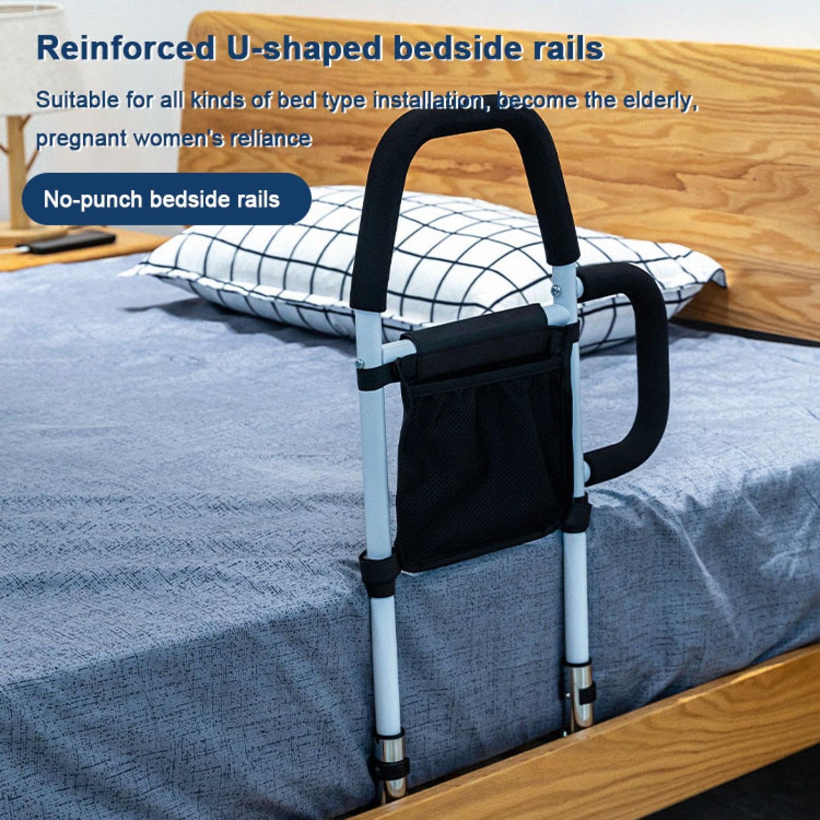 Haushalt Bettgeländer Assist-Griffstange Aufstehgriff Schlafzimmer Sichere Hilfe Fester Betthandlauf für ältere Menschen Behinderte Aufstehen Betthilfe Geländer für ältere Menschen Erwachsene