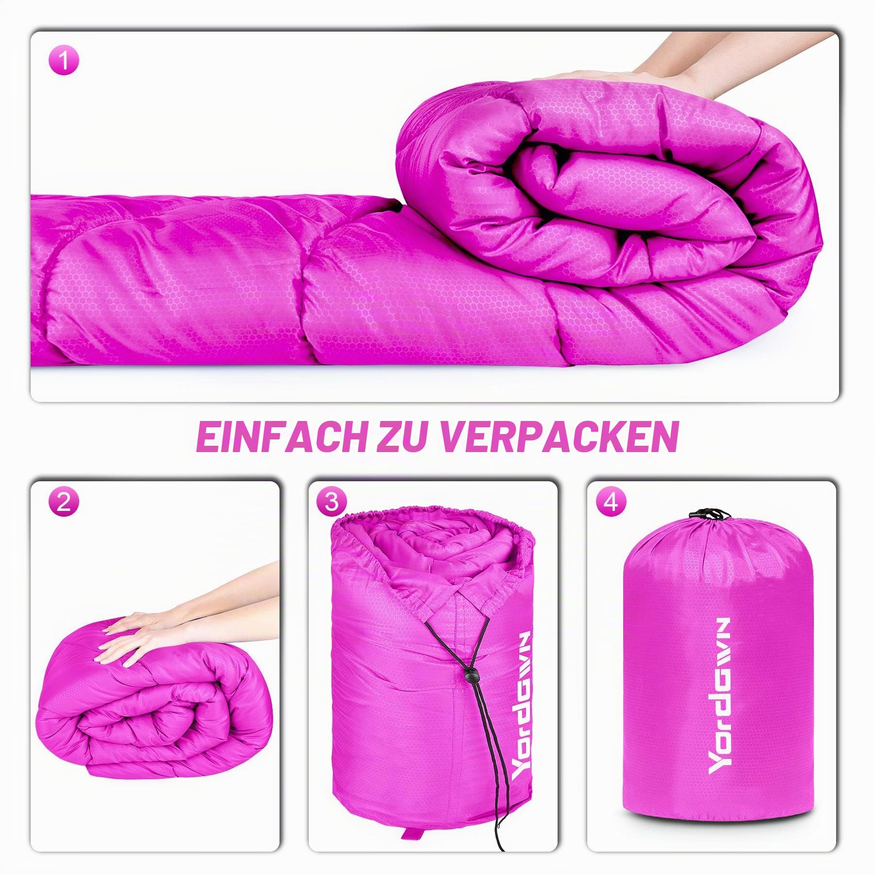 Schlafsack Outdoor Camping für Erwachsene Kinder, Schlafsäcke Sommer Winter 3-4 Jahreszeiten, Deckenschlafsack Ultraleicht Sleeping Bag Kleines Packmaß Reiseschlafsack Wasserdichter