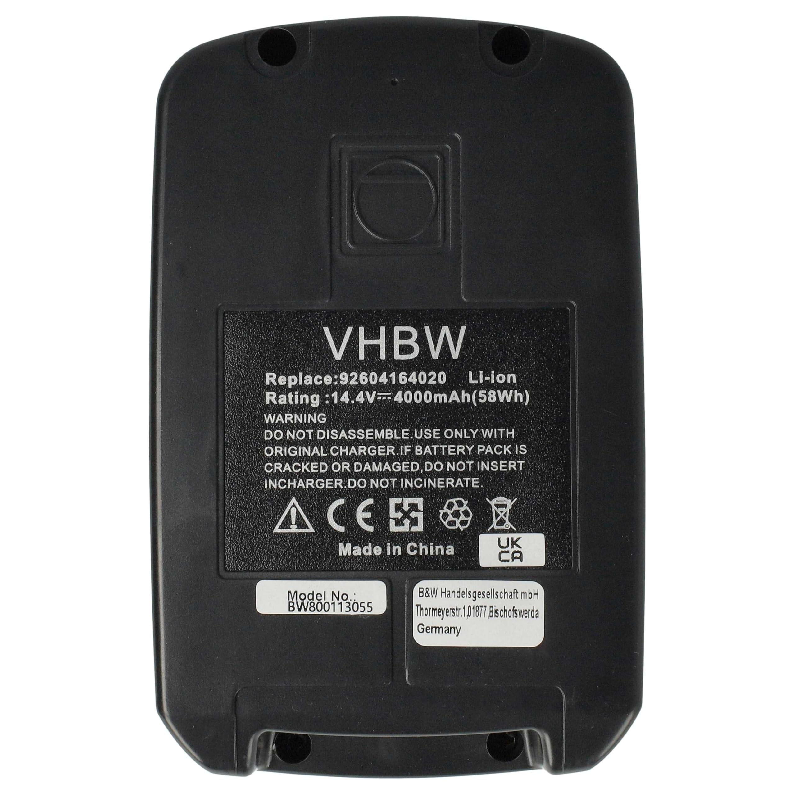 vhbw batteria compatibile con Fein ASM 14-4, ASM 14-6, ASM 14-6-PC, ASM 14-9, ASM 14-12, ASM 14-12-PC utensile elettrico (4000 mAh, Li-Ion, 14,4 V)