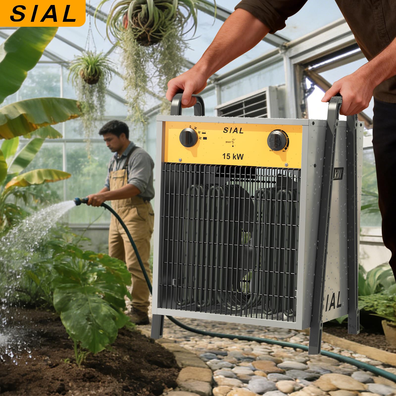 SIAL Chauffage Soufflant 15kW 400V de Chantier, Radiateur Électrique,DA15