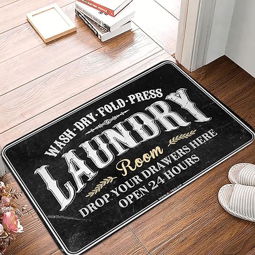 COTECI Alfombra de lavandería antideslizante para cuarto de servicio, alfombra de cocina, alfombra de entrada lavable para cuarto de servicio,