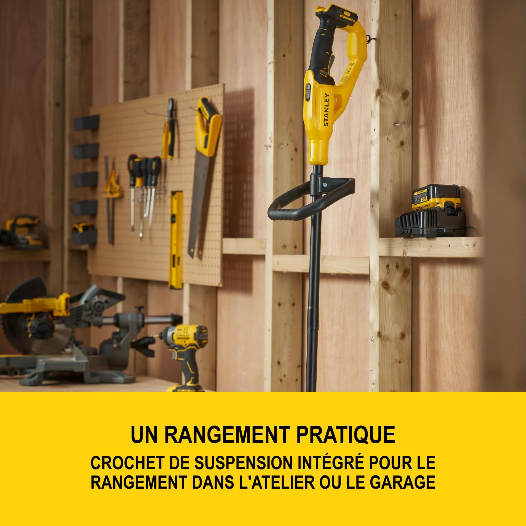 Stanley V20 Coupe-Bordures sans Fil, avec Protecteur de Bordures, sans Batterie ni Chargeur, 18V, STCST933B-XJ