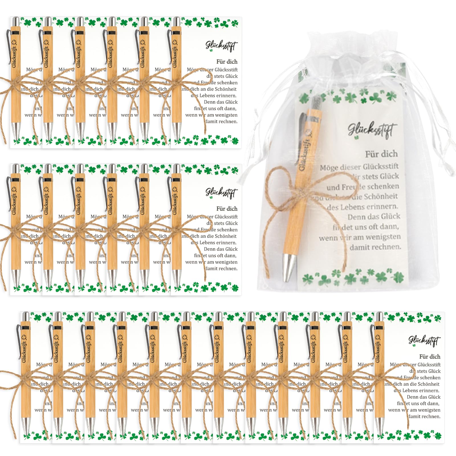 Hopton Glücksstift Kugelschreiber Holz & Karte,Abschiedsgeschenk Kollegen | Abschiedsgeschenk Schüler,Dankeschön Geschenke,Kleine Geschenke für Kollegen,Gastgeschenke Geburtstag, Erzieherin Geschenk