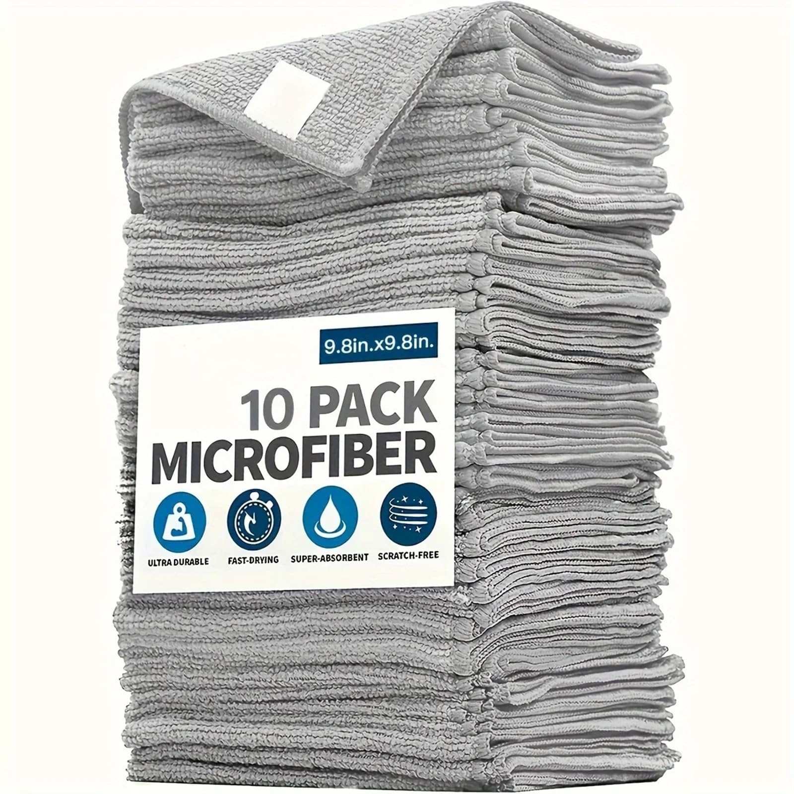 PañOs De Limpieza Toalla de Cocina de 5/10/20 Piezas, Juego de paño de Limpieza Gris Claro de Fibra Ultrafina, paño Absorbente, Suave y quitamanchas PañOs De Limpieza para Cocina(20pcs)