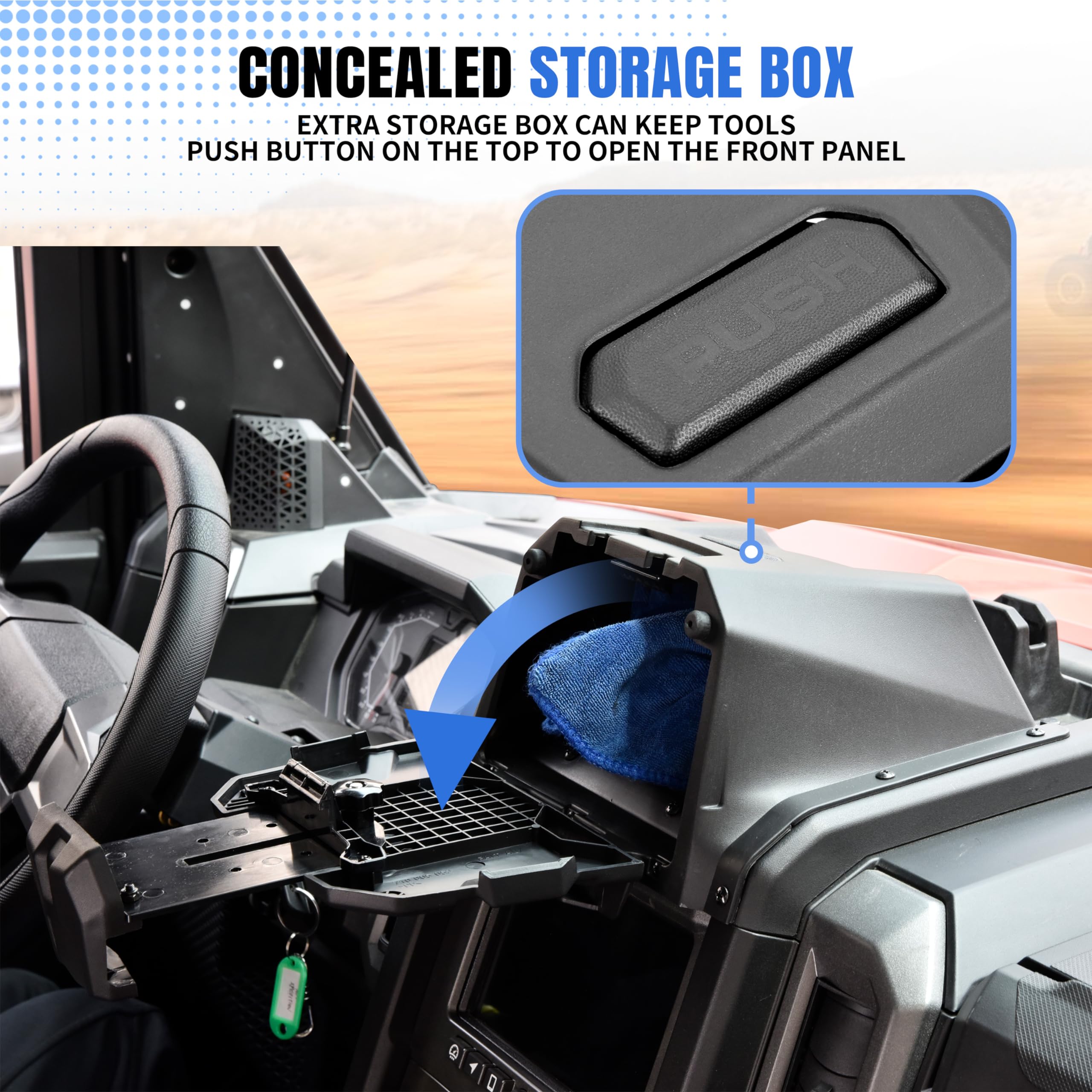 UTVSXPERT Tablet Holder for Polaris Xpedition XP/ADV 2024 2025, Sporty Electronic Device Mount with Storage Box Phone Mount Tablet Holder for Polaris Xpedition XP/XP 5/ADV/ADV 5 2024 2025 Accessories