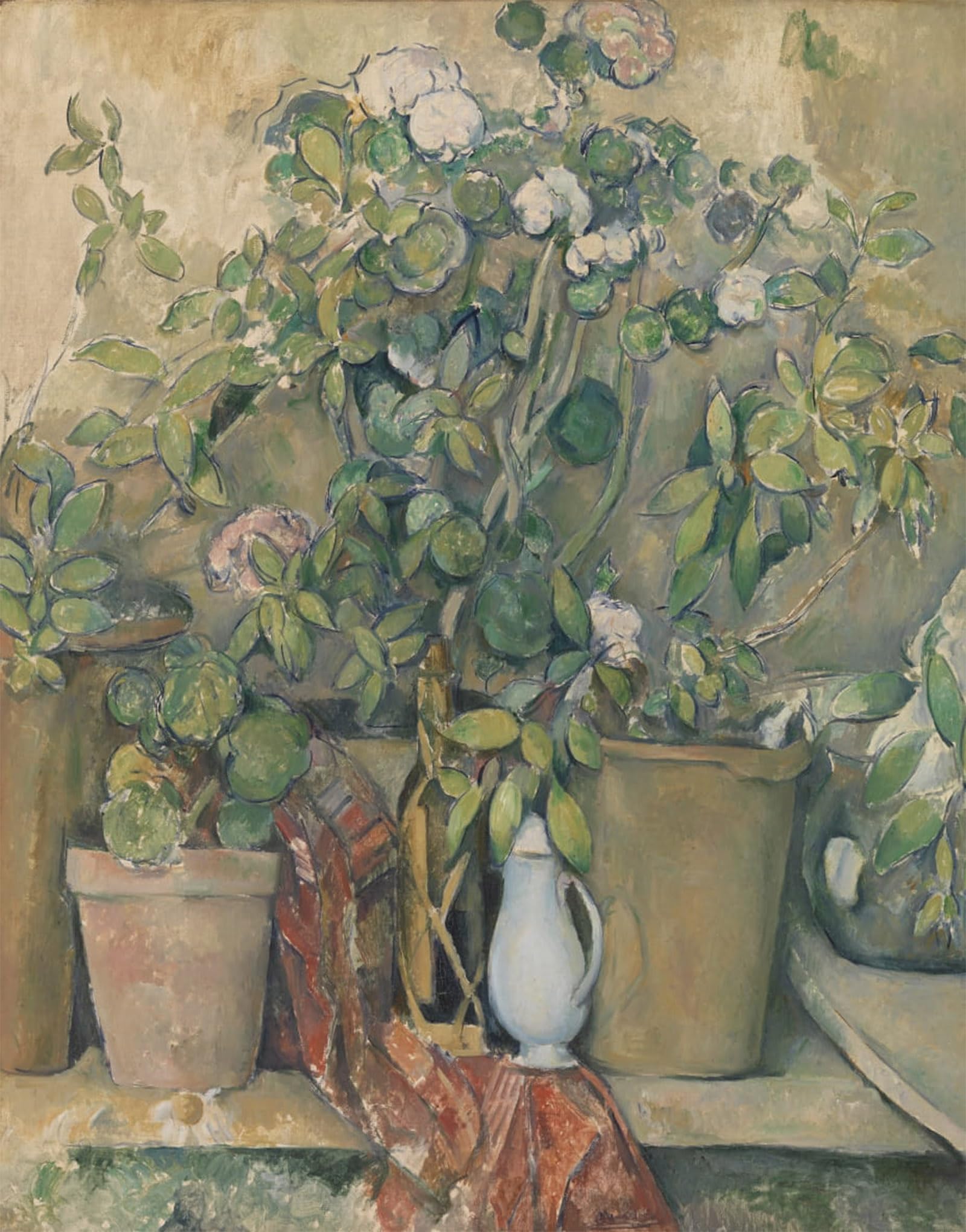 ARTXLXXBN Famous Prints Artwork Pictures Poster Painting Art Terracotta Pots and Flowers by Paul Cézanne Artwork Landscape Pictures for Home Decor 60x90cm
