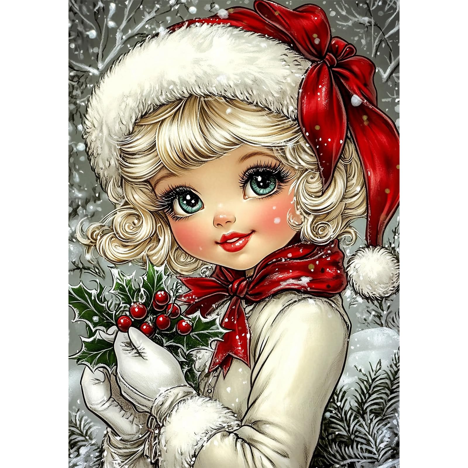 NEWENMO Cute Princess Diamond Painting Kits for Adults,5D Snow Scene Diamond Art Kit Complete,Landscape Diamant Painting,DIY Full Drill Gem Art Kits for Adults Beginners,for Home Decoration-30x40cm