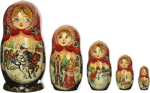 Troika Winter 5-Nest Matreshka - Juego de muñecas apilables - 130091 de G.DeBrekht