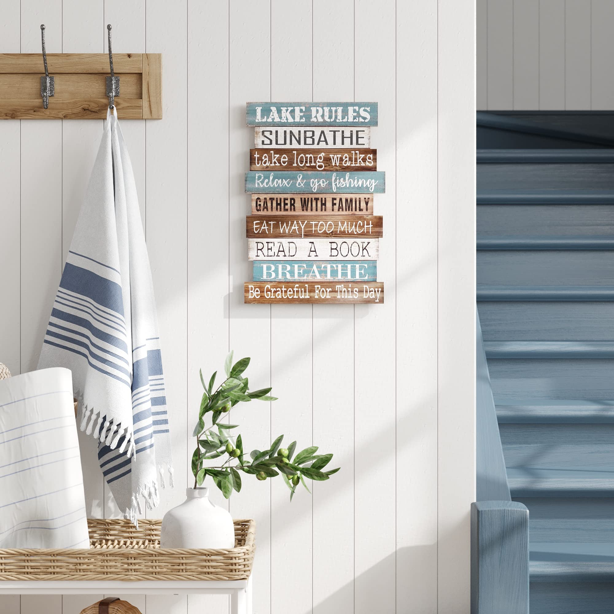 Amazon.com : Barnyard Designs 'Lake Rules' Lake House Decor for the Home,  Hanging Lake Wall Decor Lake Sign, Lake Signs for Lake House Kitchen,  Rustic Lake Decor for Home Sign, 14" x