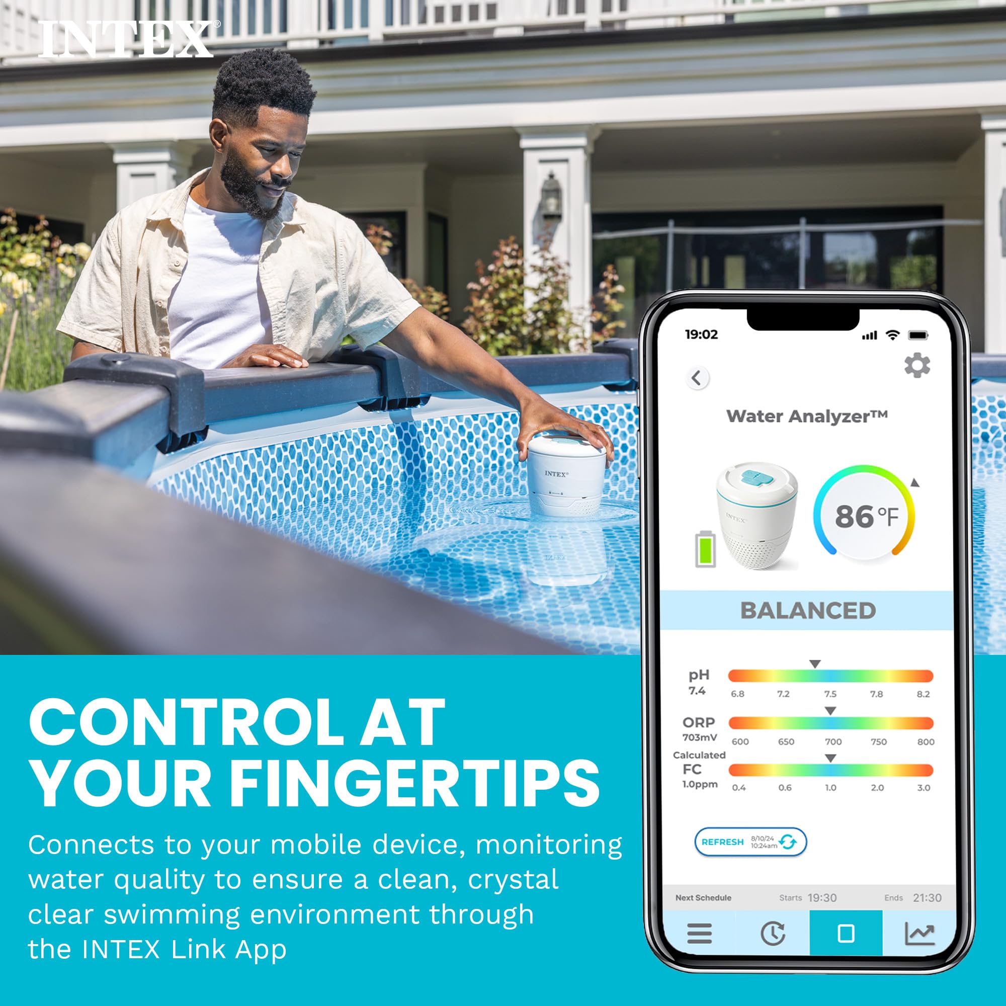 INTEX 28607E Testeur d'eau pour piscine et spa Système de surveillance