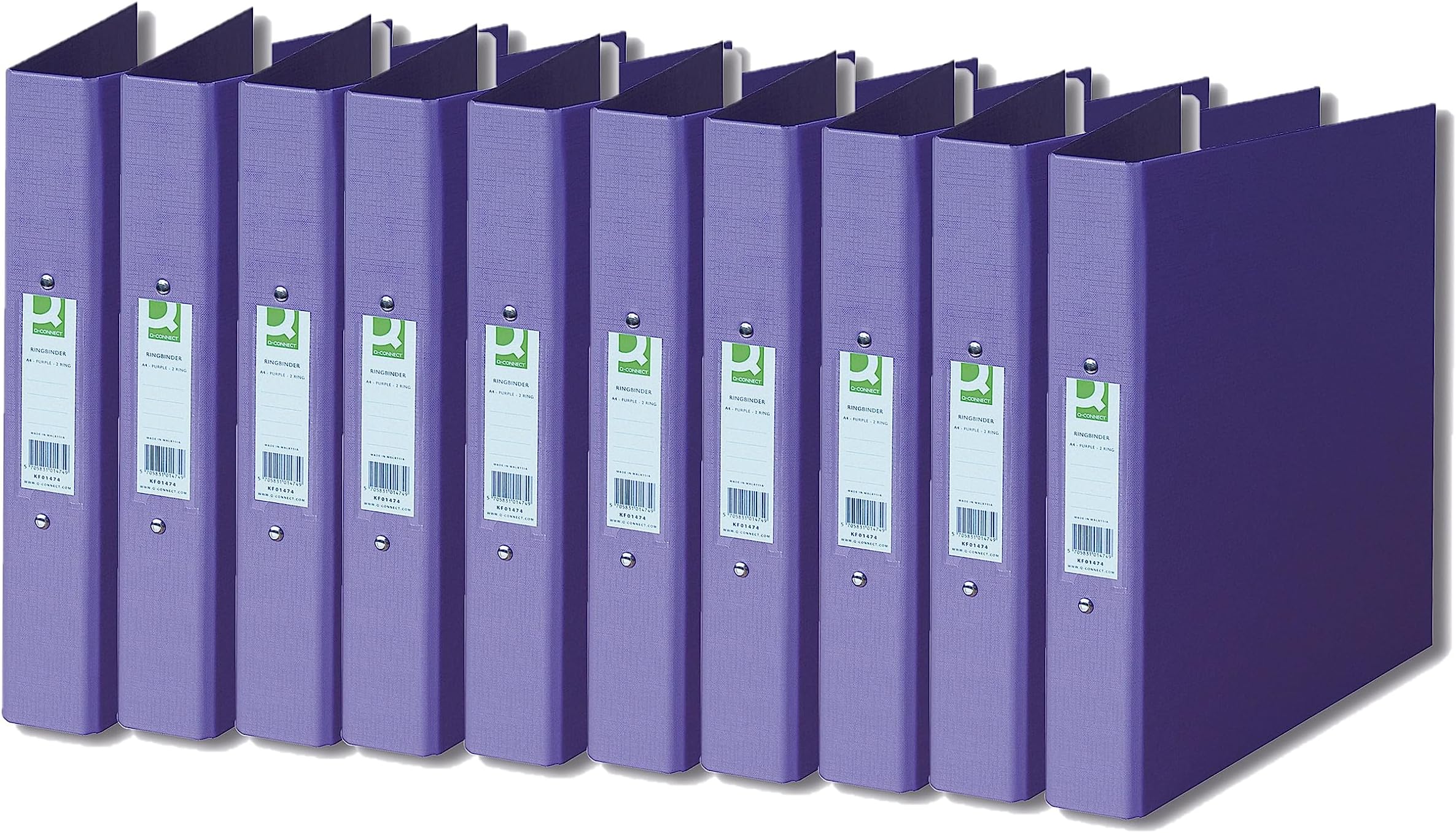 Q-Connect 25mm 2 Ring Binder Polypropylene A4 Purple (Pack of 10)