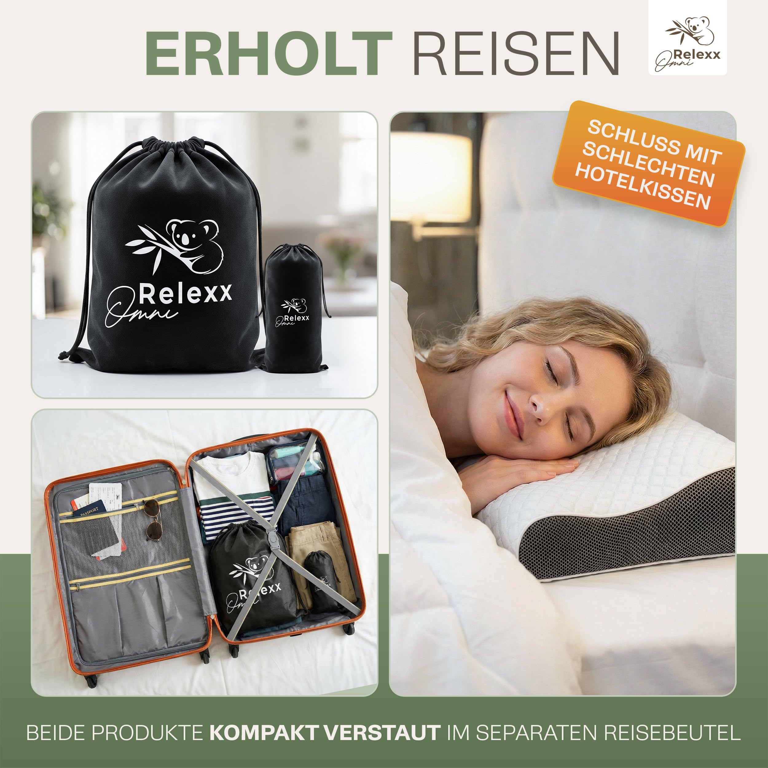 Ergonomisches Nackenstützkissen – Pillow - Seitenschläferkissen | Atmungsaktives Nackenkissen - Kissen - Reisekissen - Kühlendes Kopfkissen – Premium Memory Foam Kissen - Schlafkissen