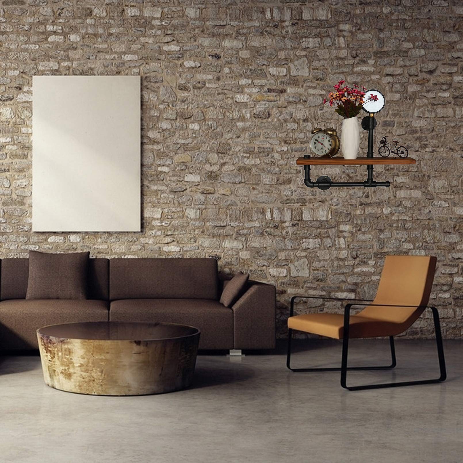 Regal Industrial Regale Für Die Wand Vintage Industrielle Wandregal Industrial Regal Pipe Display Wandmontage Bücherregal Heavy Duty Punk Style Black Storage,Schwarz