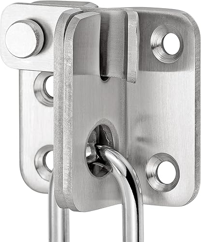 Paquete de 2 pestillos abatibles, 1.81 x 1.77 pulgadas, acero inoxidable de níquel cepillado grueso, resistente, cerrojo para puerta de granero, disponible en Yaxa Peru