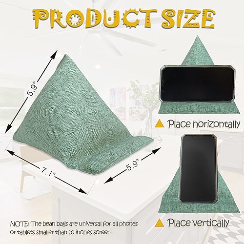 Miniatura 2 de WARMTONE Paquete de 2 fundas de almohada para puf, de tela suave, hecha a mano, soporte para teléfono celular para escritorio, almohadilla de ajuste