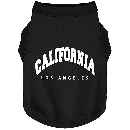 Discover Cozy Cotton Canine Wear: Soft, Lightweight, and Breathable Dog Shirt Vest with Eye-Catching Graphics(California), Keeping Your Furry Friend Warm and Comfy! Black M