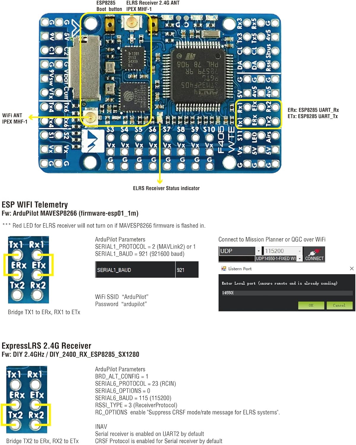 Matek F405 WTE Flight Controller STM32F405RGT6 Built in OSD SD Slot DPS310 for RC FPV Racing Drone ……