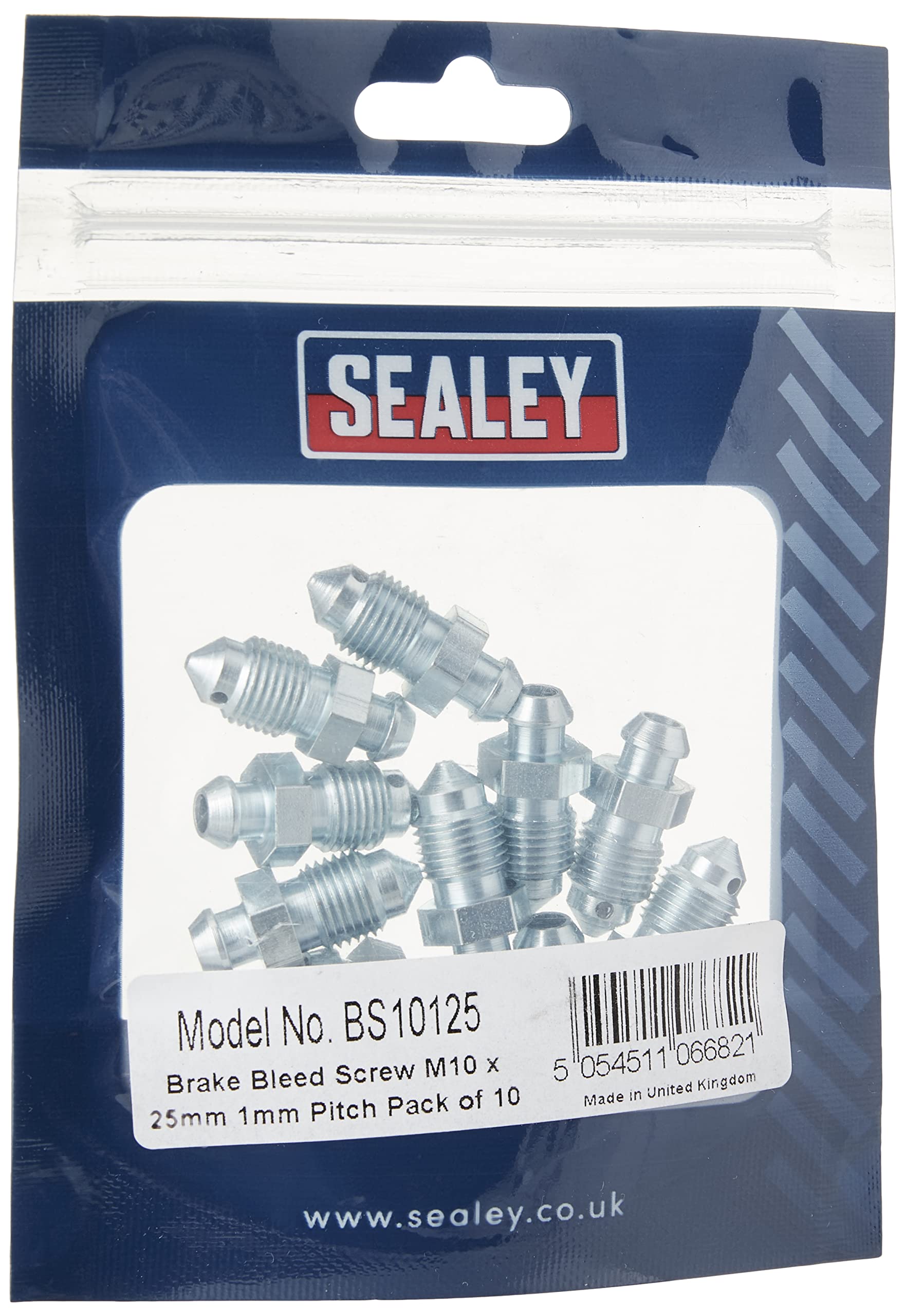 Sealey Bs10125 Brake Bleed Screw M10 X 25Mm 1Mm Pitch Pack Of 10