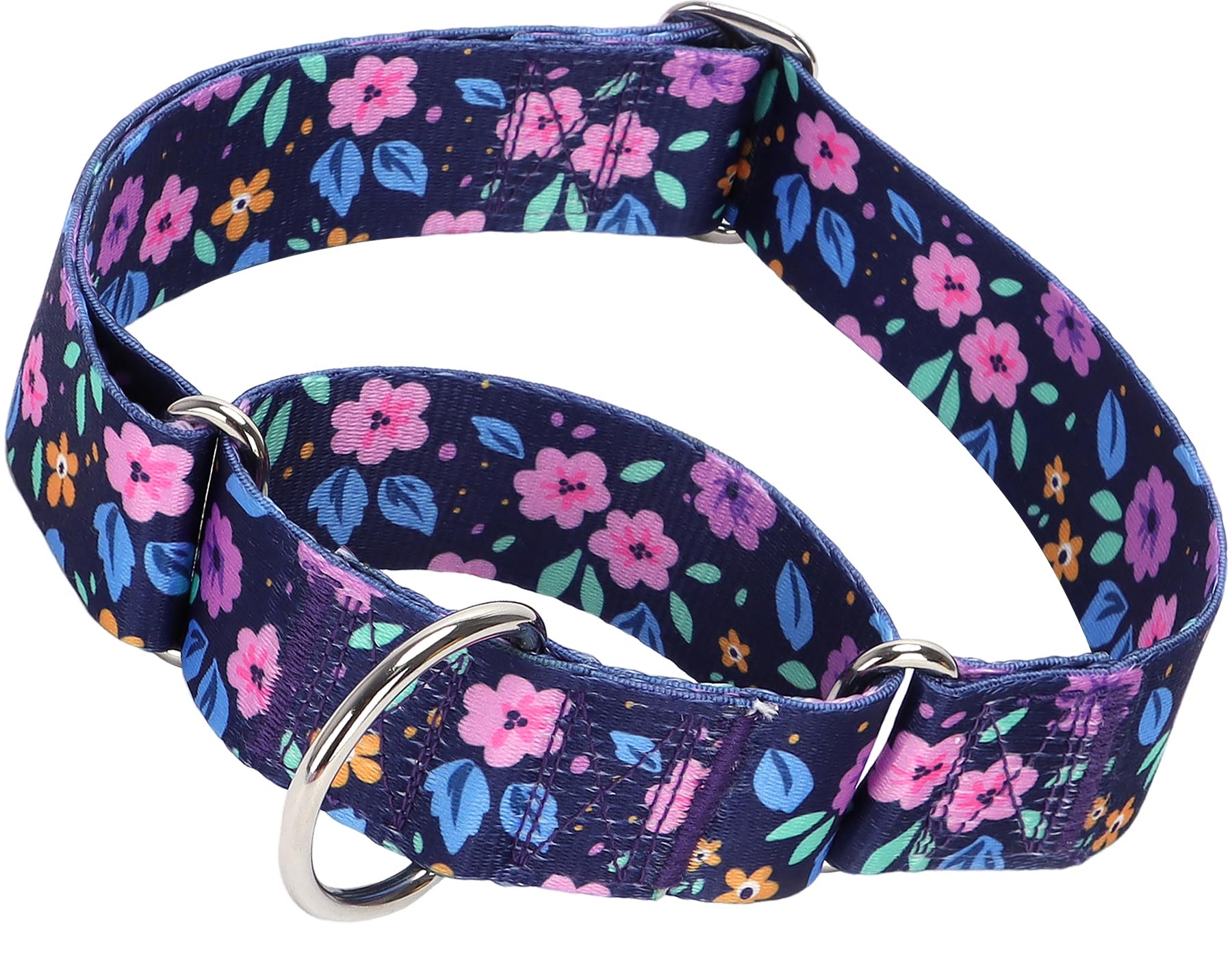 Wide 1.5 Girl Martingale Collar for Dogs,No Pull Heavy Duty Floral Dog Collar for Medium Large Extra Large Female Dogs L