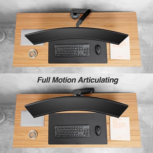 Vista 7 de AVLT Soporte de escritorio con brazo de monitor individual de 13 a 38 pulgadas, se adapta a un monitor plano, curvoultraancho, altura de movimiento