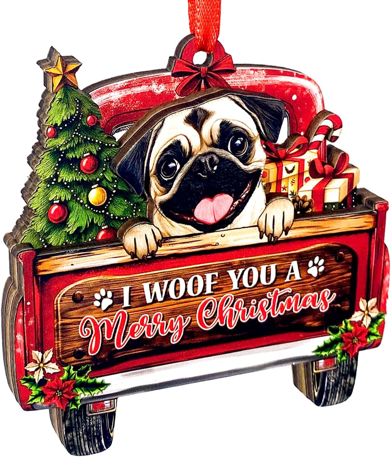 Christmas Pug Ornaments
