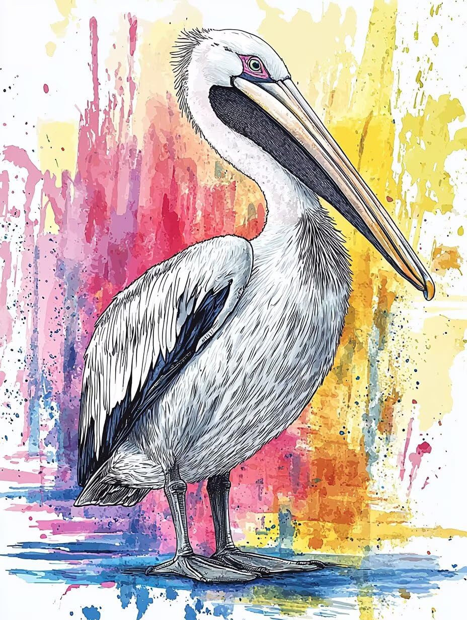 WEISHIWE Pélican Peinture Numero Adulte Kits, 80x100cm m-937