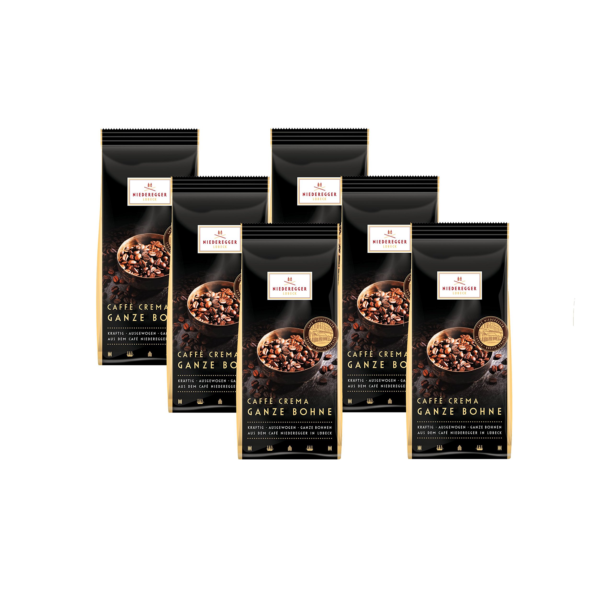 Niederegger L?beck Caff? Crema Ganze Bohne, 250g 6er Pack