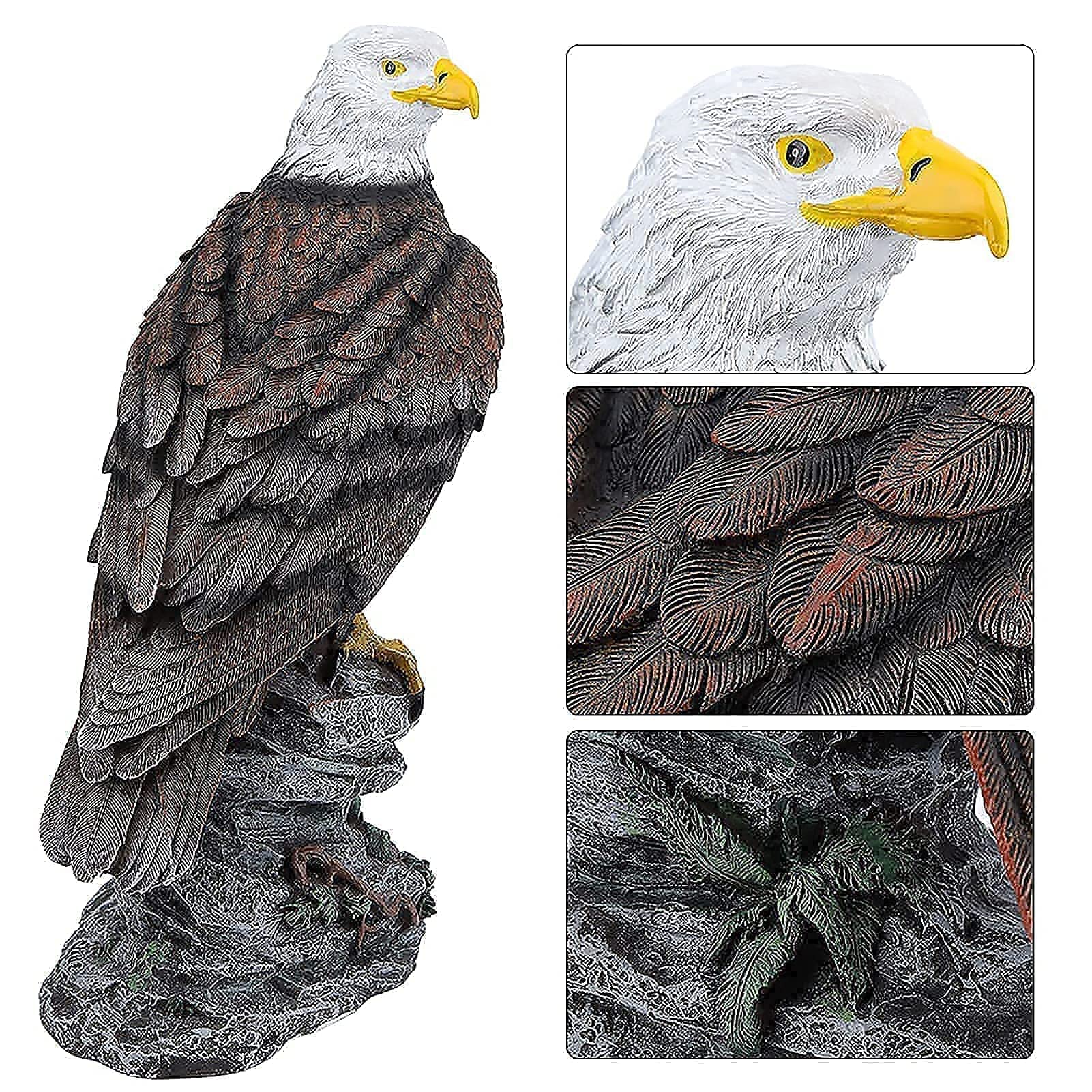 Gartenfigur, Heimtextilien Tier Vogel Statue Harz Gartendekoration Steinadler mit Basis für Garten, Hof, Tür, Zaun