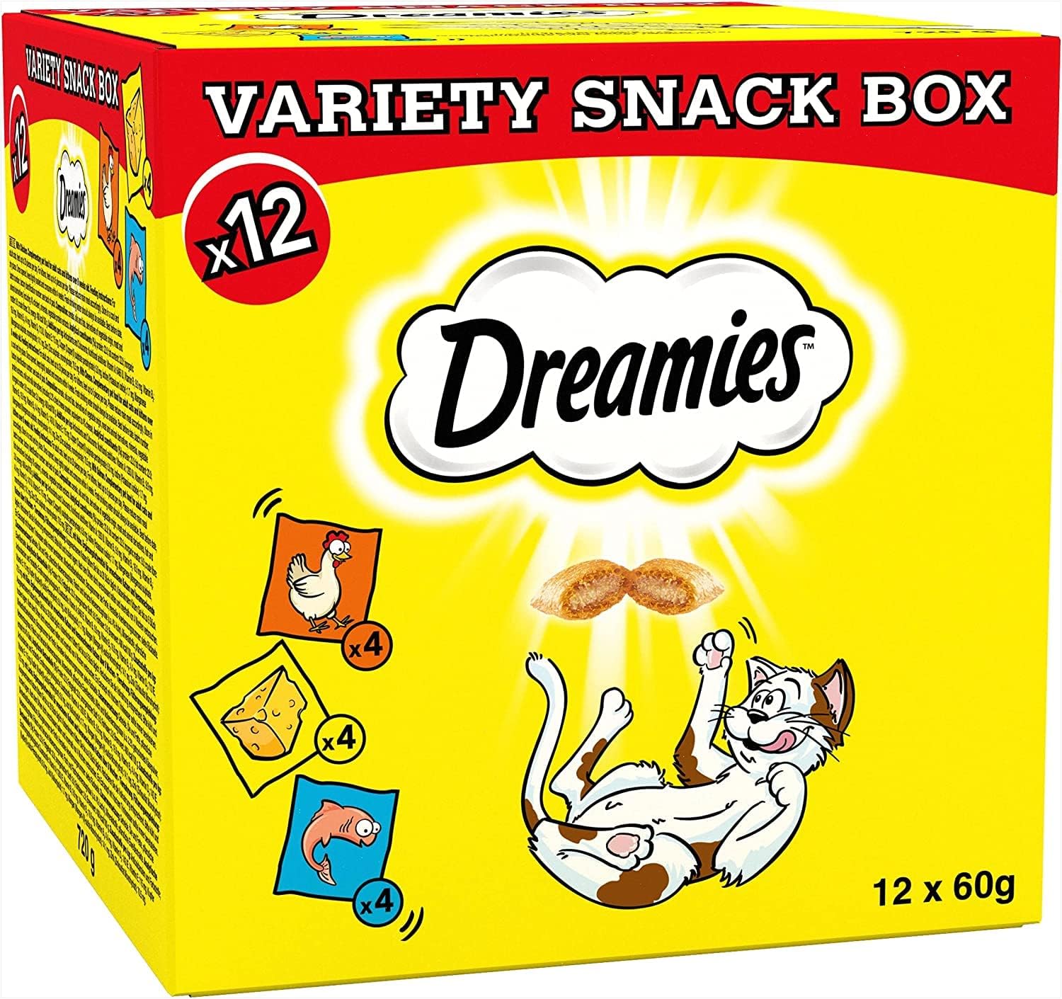 Dreamies Variety Snack Box , 60 g Pouches, Cat Treats Tasty Snacks with