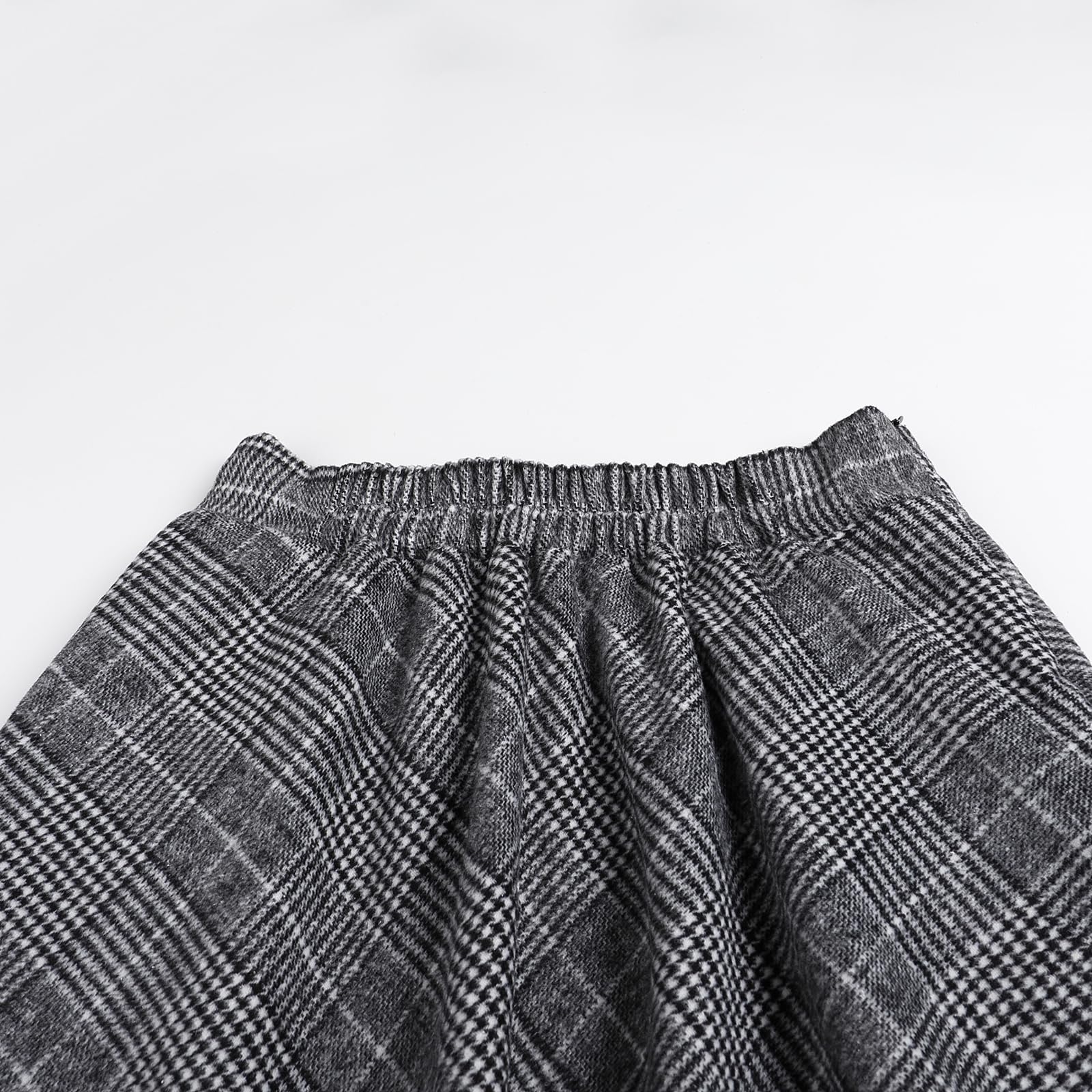 Jupe Longue Femme Hiver Laine Taille Haute Carreaux Trapèze Skirts | Jupe ecossaise femme au style rétro, 20 couleurs au choix, avec poches profondes et doublure douce.