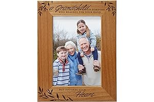 Sentimental Wooden Photo Frame: A Grandson's Bond Captured for Grandparents