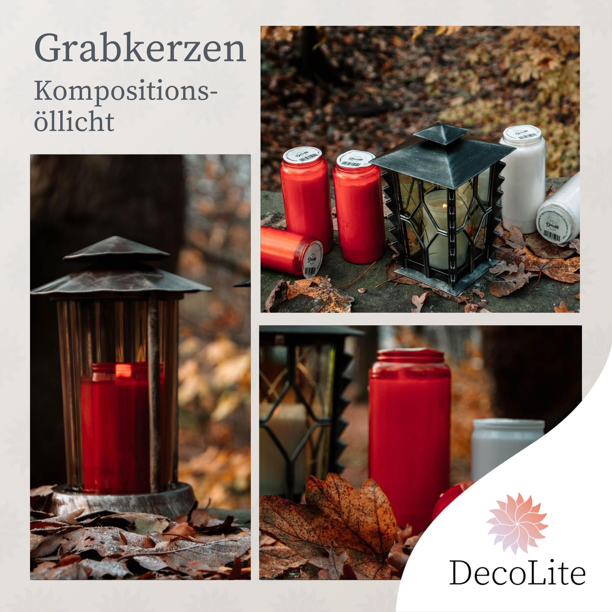 20 x Grabkerze 6 Tage rot/weiß – Friedhofskerze ohne Deckel & Etikett, 13,6x6,8cm, 30% Pflanzenöl, bleifreier Docht, ruhige Flamme, umweltfreundlich (weiss)