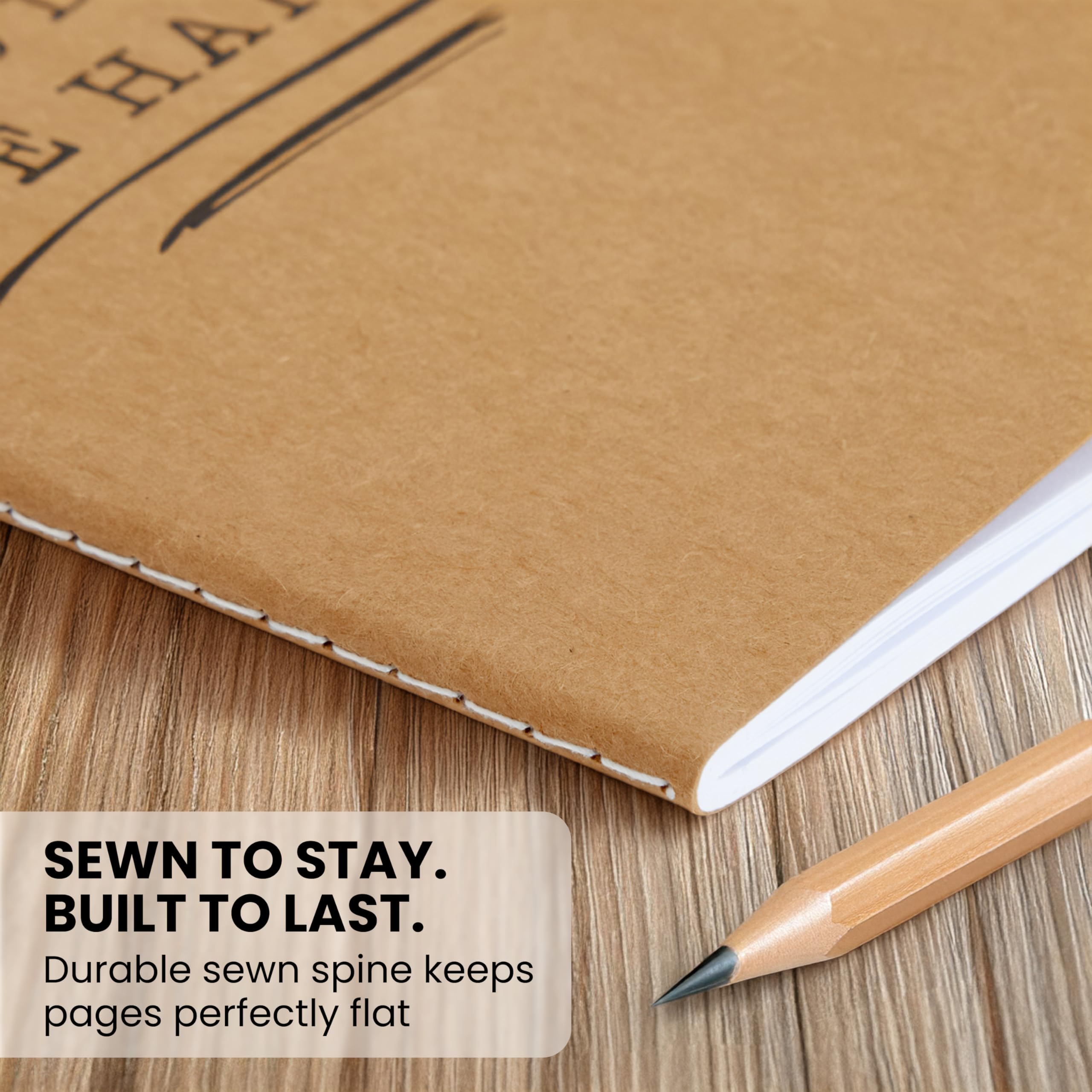 Paper Junkie Cuadernos Kraft a granel, 80 páginas a rayas, 4 x 5.75 pulgadas, mini diarios para escribir, dibujar, garabatear, regalos para estudiantes, agradecimiento al profesor, suministros para el