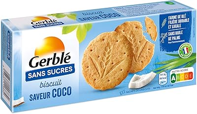 كوكيز جيربلي بنكهة جوز الهند خالي من السكر ، خال من زيت النخيل ، 12 قطعة كوكيز ، 132 جرام ، 198916