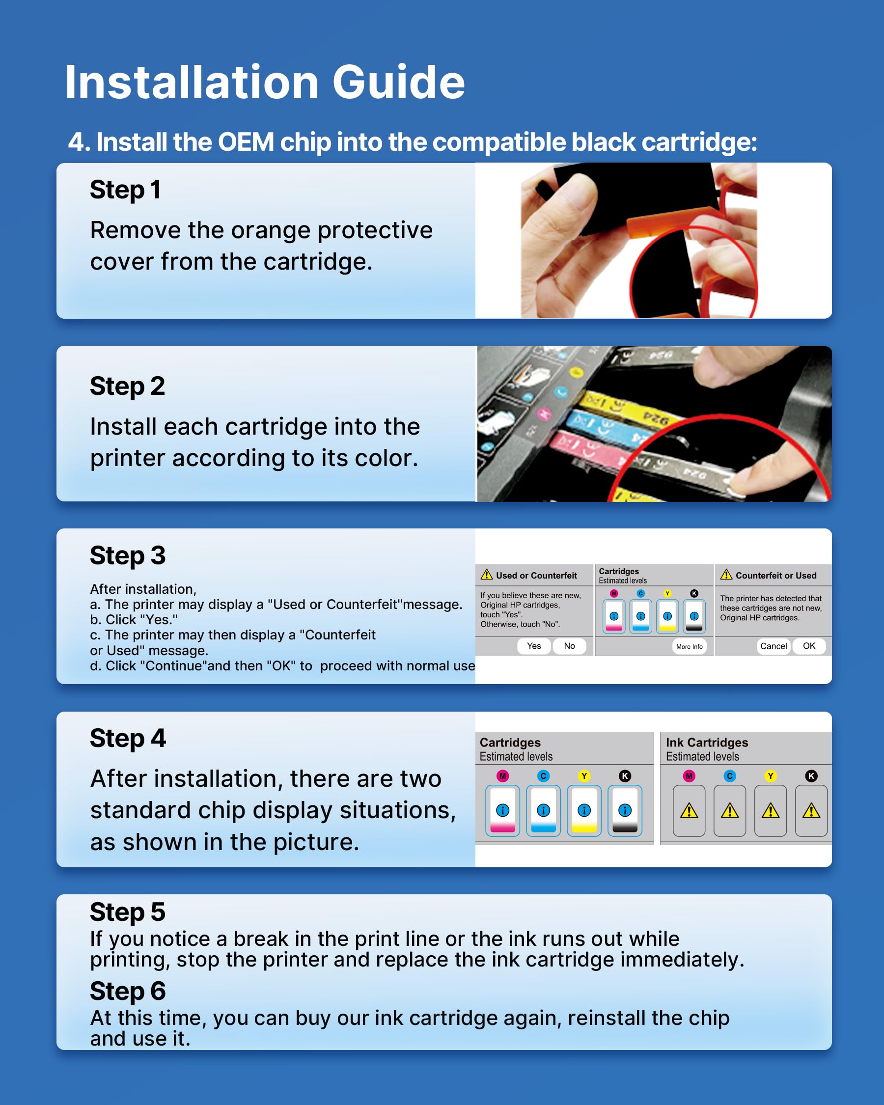 924 Ink Cartridges Replacement for HP 924 for HP OfficeJet Pro 8120e OfficeJet Pro 8122e 8124e 8125e 8132e 8134e 8135e 8130e 8138e 8139e Inkjet Photo Printer | Print, Copy & Scan (Without Chip,4 Pack) — view 10