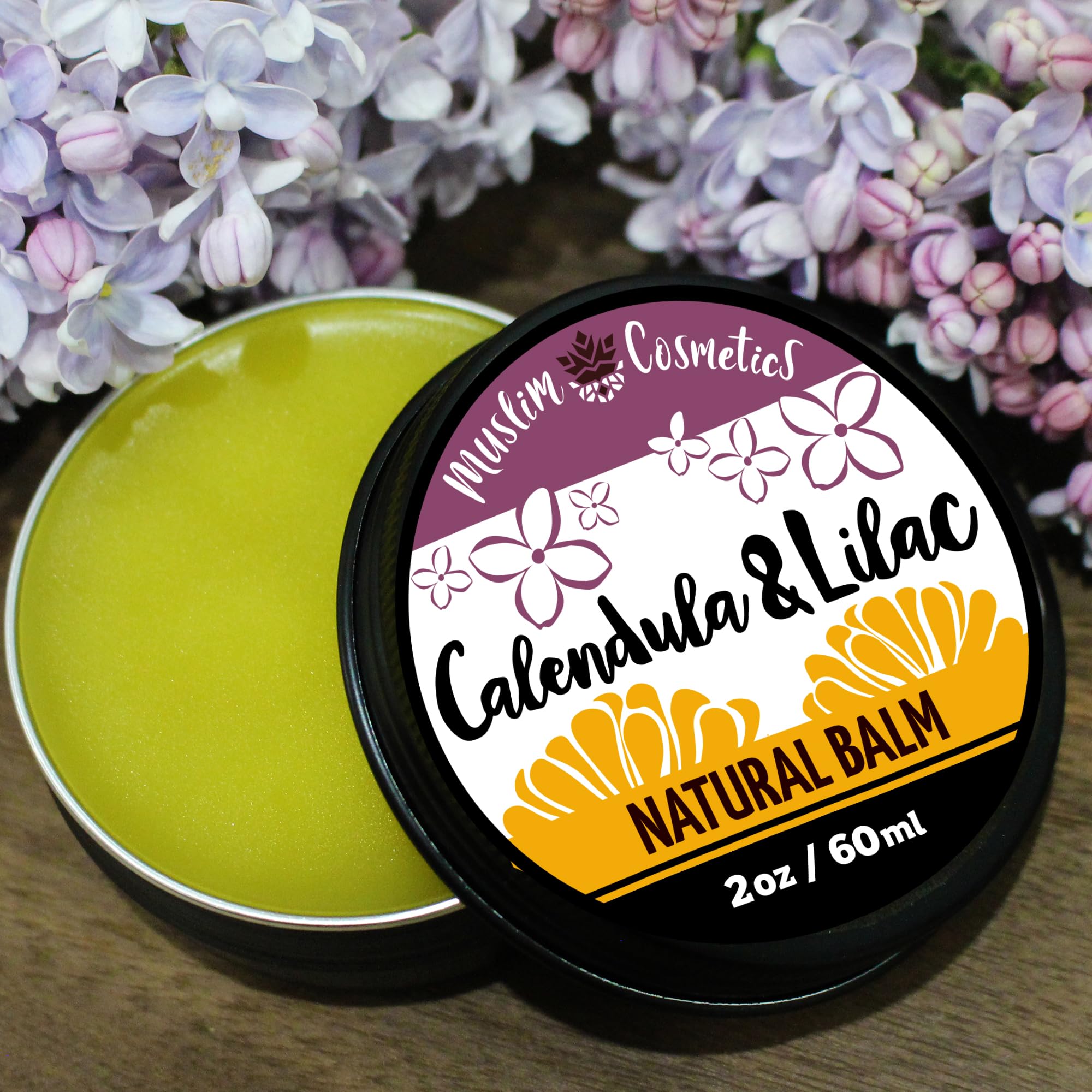 Calendula & LILAC balm | 100% True Lilac Fragrance | Daily hand cream | Egyptian Calendula || Made in Canada - Muslim Cosmetics - Calendula & Lilac 2oz