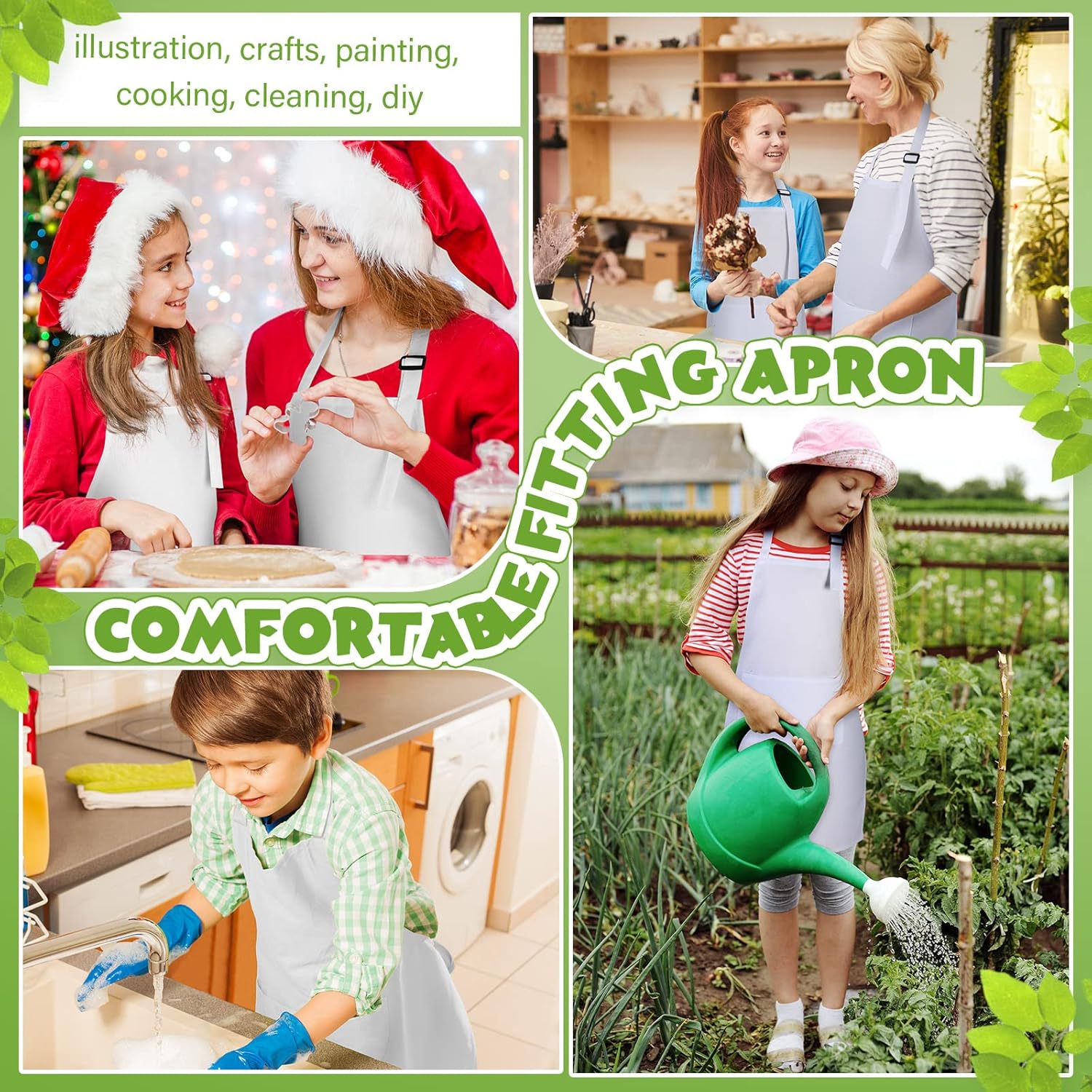 Handepo 25 Pcs Children Artists Aprons Adjustable Chef Apron Kids Painting Aprons for Cooking Kitchen Grilling Painting - Image 7