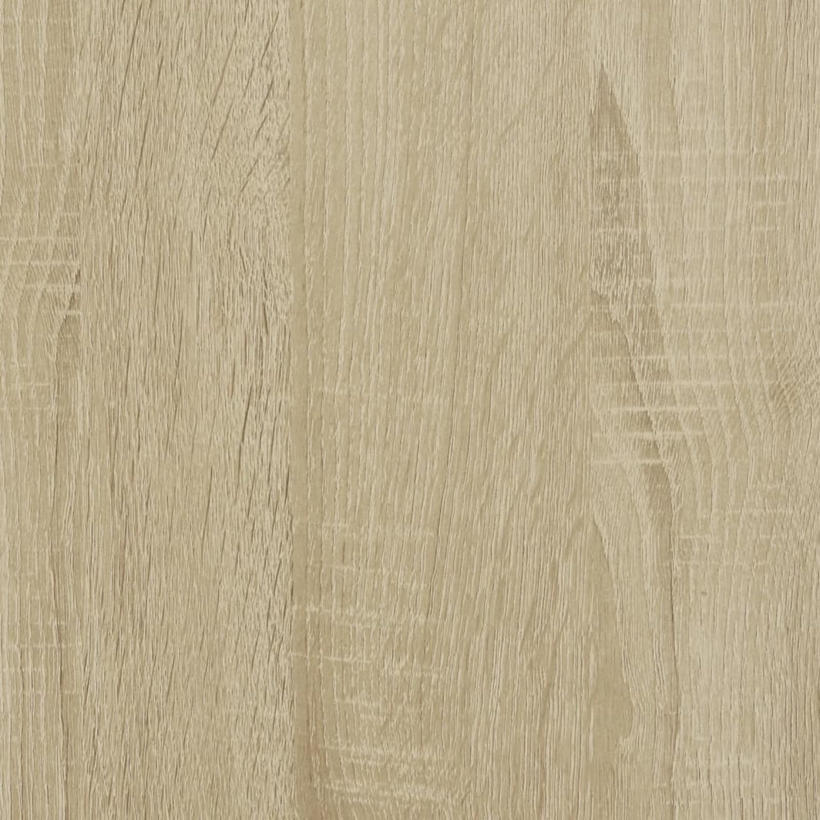 Homgoday Doppelmonitorständer mit Schubladen, Sonoma-Eiche, 100x27x15 cm, Holzwerkstoff, für Büro-Organisation