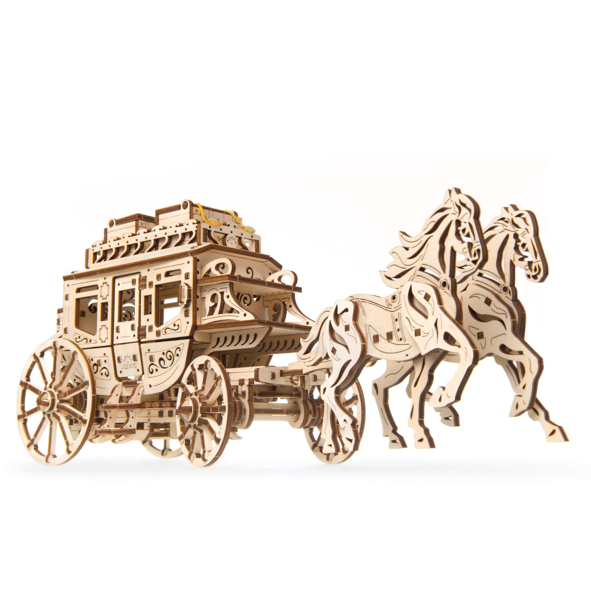 Mechanical UGEARS Wooden 3D Puzzle Model Stagecoach Construction Set