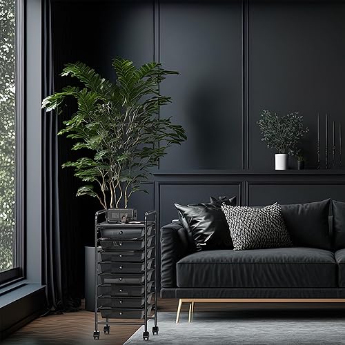 Miniatura 4 de Simple Houseware Carrito de almacenamiento con ruedas de 8 cajones, negro