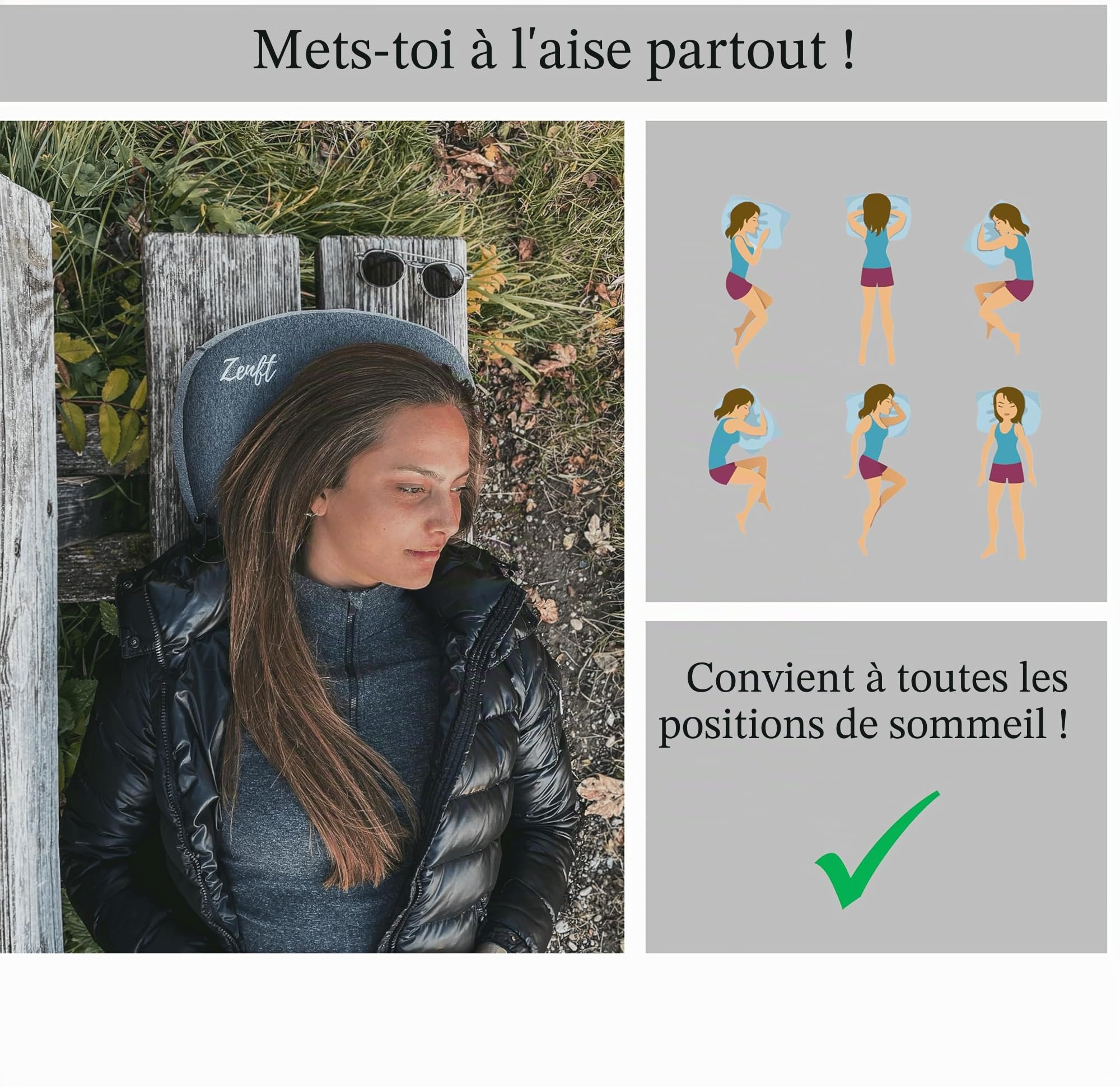 ´s Compact Pillow – Coussin Gonflable pour Camping ou Voyage – Oreiller Pratique pour l'extérieur, Sac à Dos, Voiture, Avion, Train, Pique-Nique, Plage – Idéal pour Les Vacances et Les Voyages