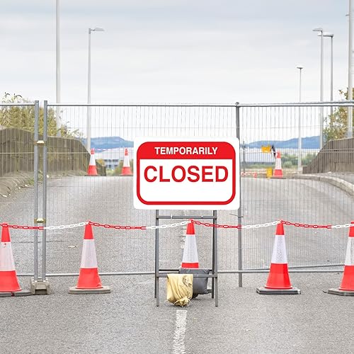 Miniatura 6 de Geelin Cadena de seguridad de plástico de 600 pies, resistente a la intemperie, decoración de valla con ganchos en S para zonas de control de