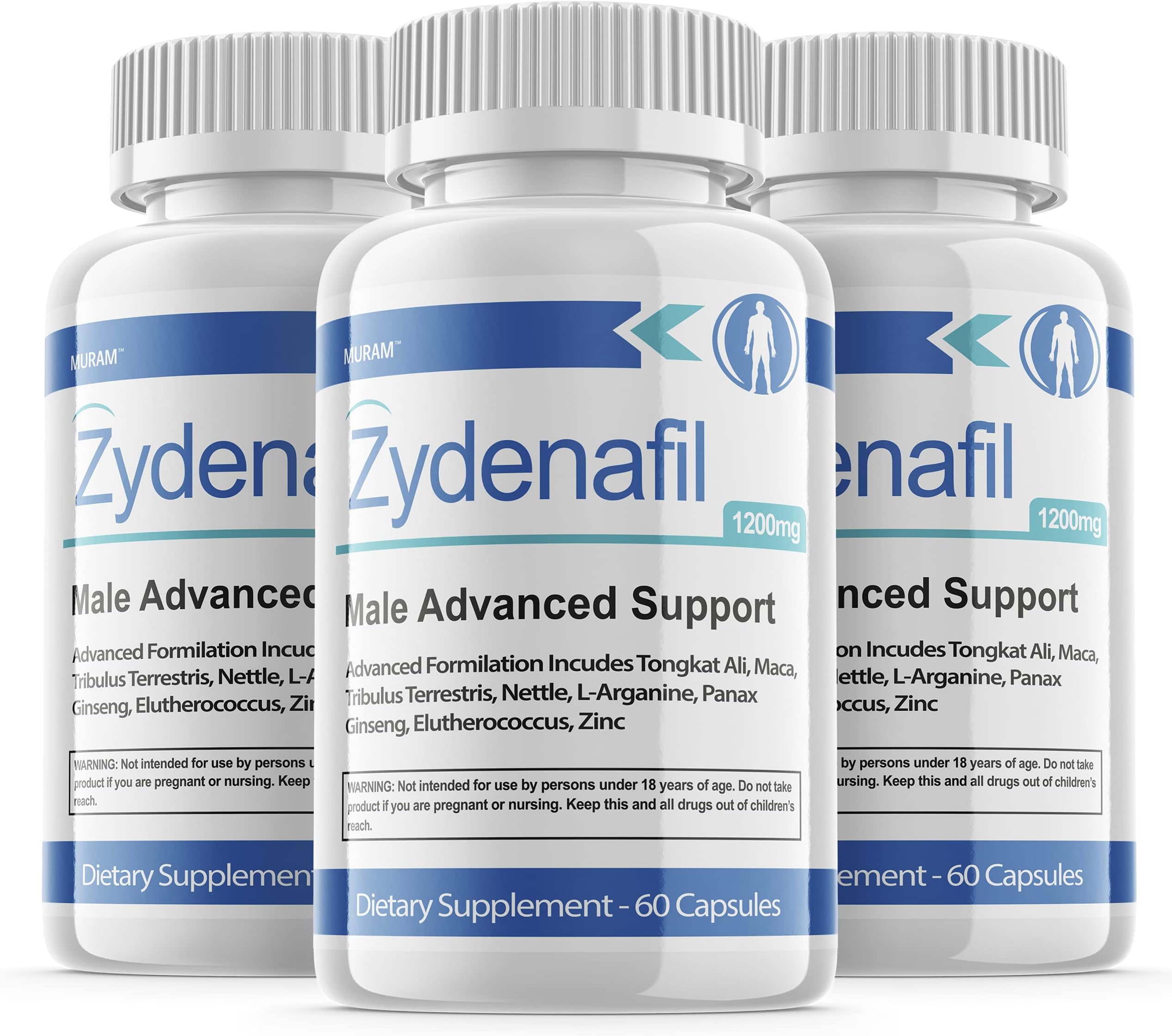 (3 Pack) Zydenafil Pills, Advanced Formula, 3 Bottle Package, 3 Month Supply (180 Capsules)…