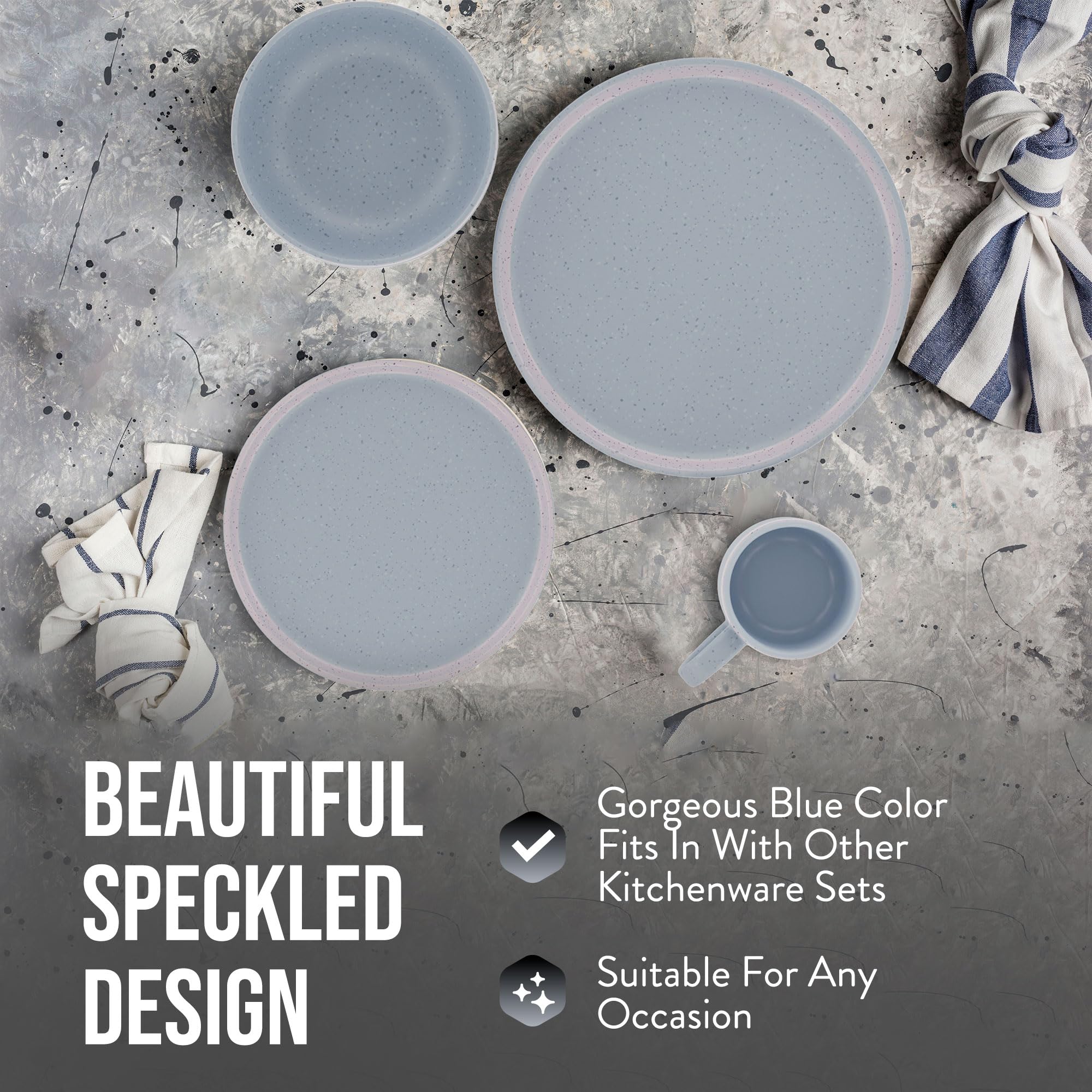 Snapklik.com : American Atelier 4 Pc Dinnerware Set Stoneware Dishes ...